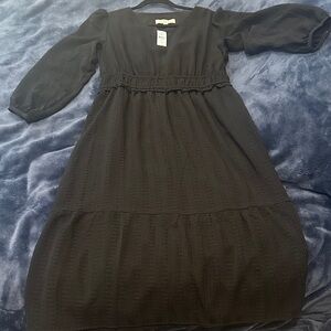 LOFT Black Long Sleeve Dress